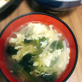 小松菜と卵のお吸い物